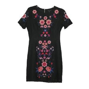 Y2K Romeo & Juliet Couture Dress Size S Pink Embroidery Floral Zip New Wimsygoth